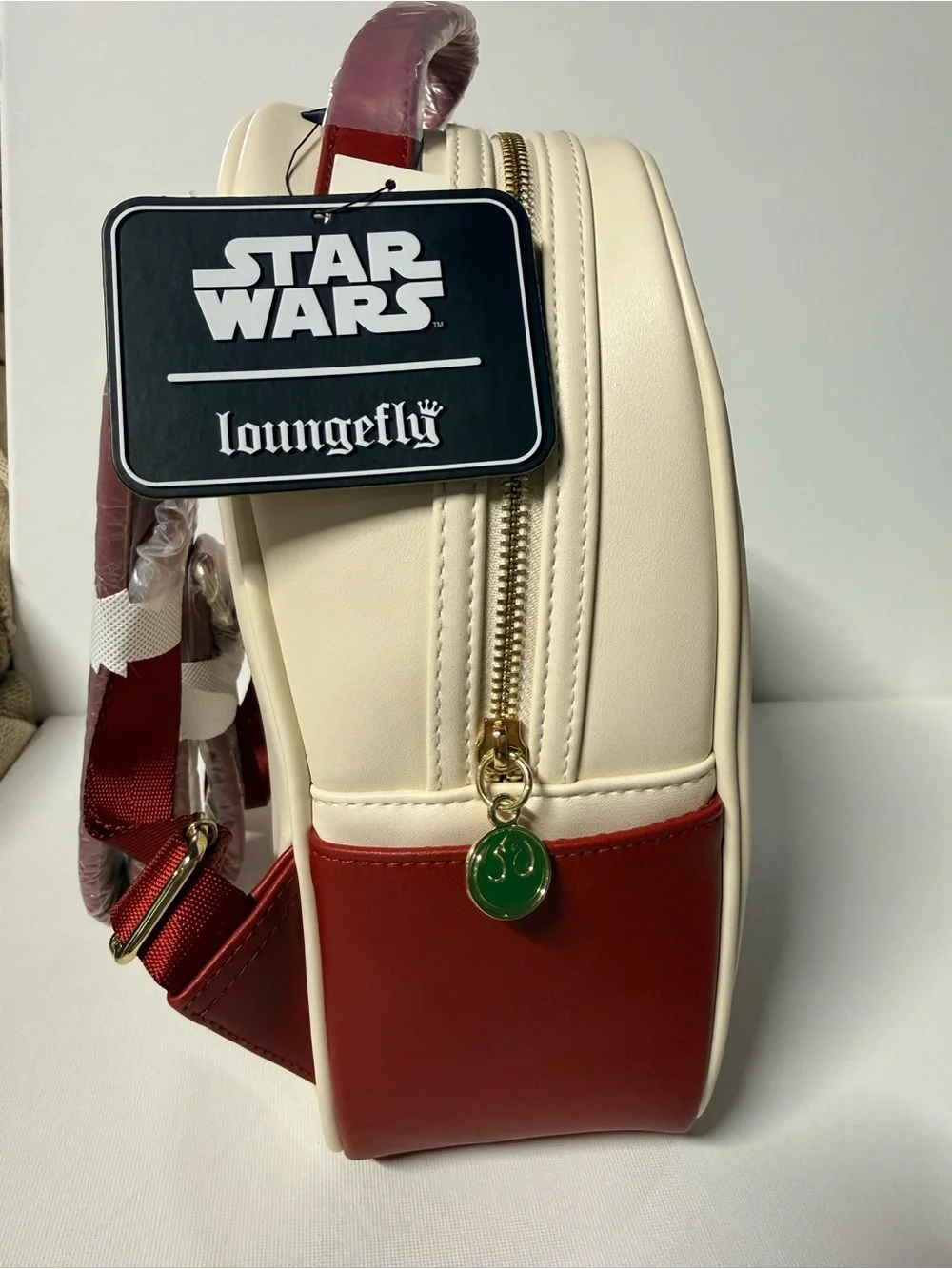Loungefly Cream and Red Star Wars Darth Vader Rose Floral Mini Backpack